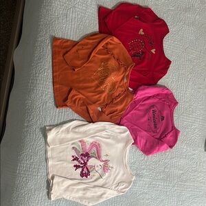 Garanimals Colorful Long Sleeve Tees - Red, Orange, Pink, White